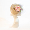Tocado con Flor Organza y Velo